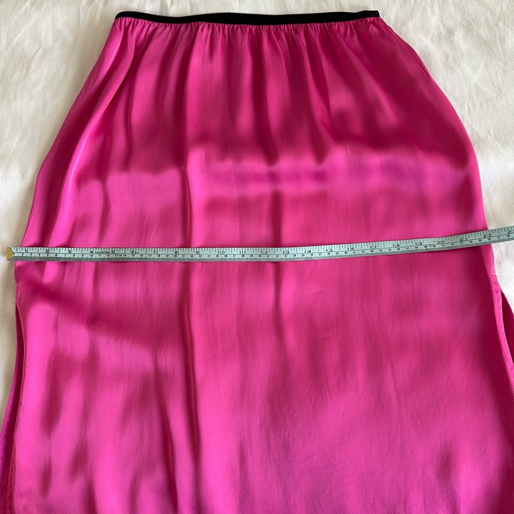 Helmut Lang Vibrant Pink Silk Side Slit Skirt - Picture 13 of 15
